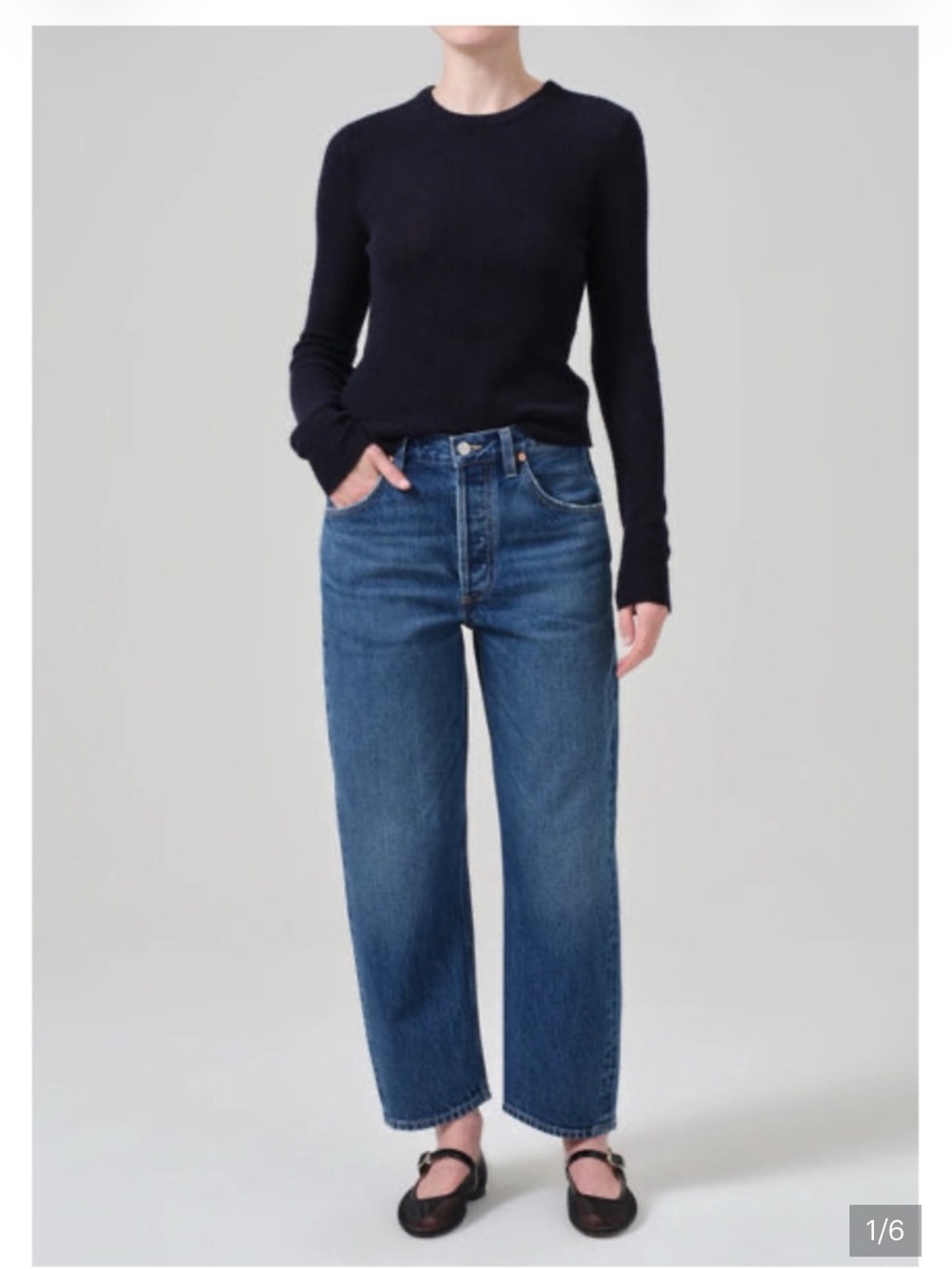 Citizens Of Humanity Dahlia Bow Leg Jeans in Vintage Wash Blue (Size 28)